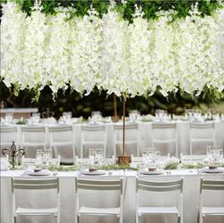 Hanging White Wisteria Flowers