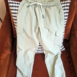 Kids Light Green Cargo Joggers Size M(8)