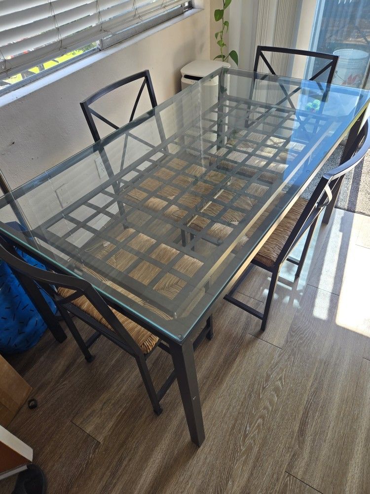 Glass Top Dining Table