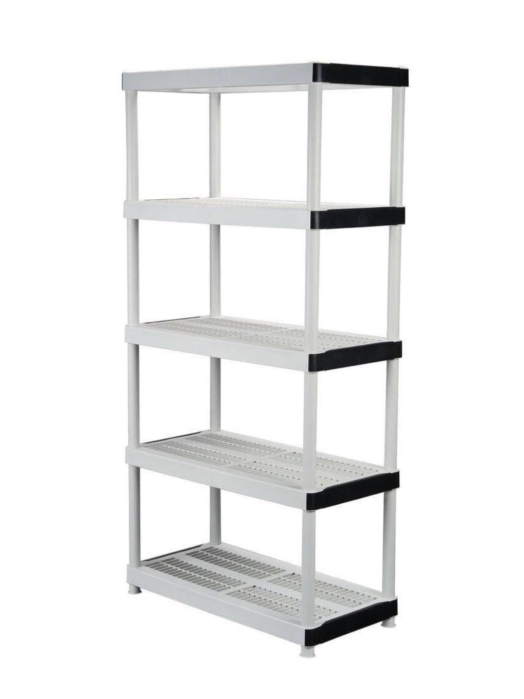 Lightly Used White Keter 5-Tier Plastic Shelf