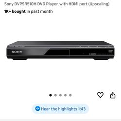 Brand New Sony DVD Player DVP-SR510H 