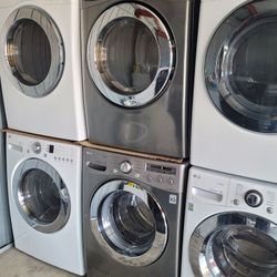 LG Front Load Washer And Stackable Gas Dryer Set 