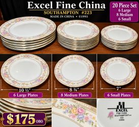 Excel Fine China Southampton #223 – 20 Piece Set – $175 OBO