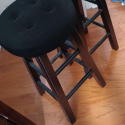 2 Padded Black Stools