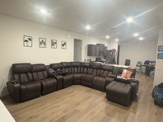 Leather sectional