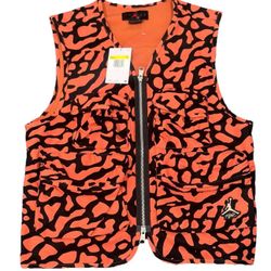 Nike DX9730-812 Air Jordan Flight Heritage Vest Zipper Black White Camo Mens S