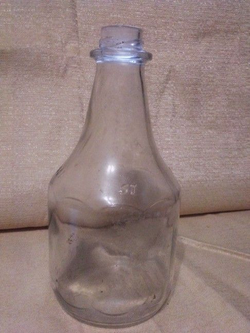 Heinz  57 Ketchup Large Glass Bottle 1970's Thick Neck No Lid 