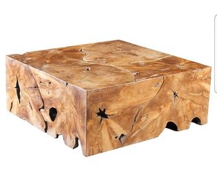 Phillips collection teak slice square coffee table 39 x 39 x 15