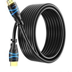 BlueRigger 4K HDMI Cable 50FT (4K 30HZ, HDR10, in-Wall CL3 Rated, High Speed, HDCP2.3, EARC) Long HDMI Cable Compatible with Home Theatre, HDTV, Gamin