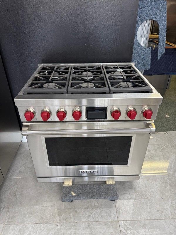 Wolf 36" Stainless Steel Gas Stove