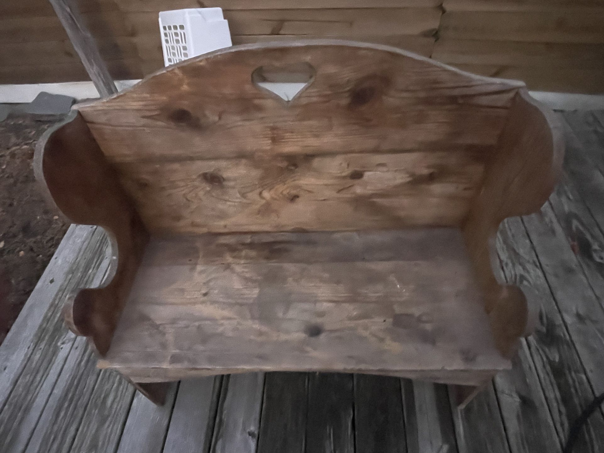 WOODEN LOVESEAT!