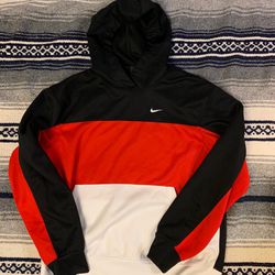 Medium Nike Dri - Fit Hoodie - Red - Black and White 