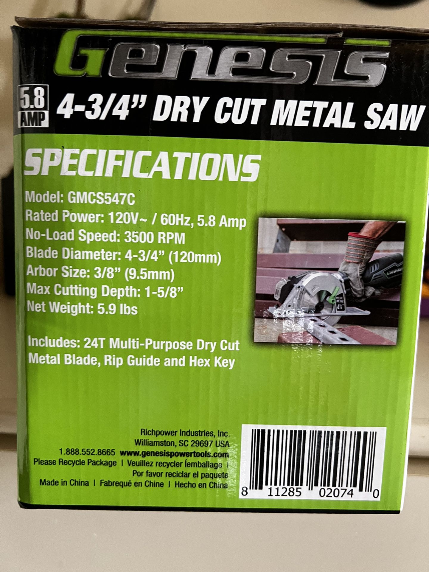 Genesis 3/4 in Metal Cutting Compact Circular Saw for Sale in Palm  Desert, CA OfferUp
