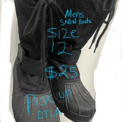MENS SNOW BOOTS SIZE 12.    25$ FIRM PICK UP DOWNTOWN LA -LITTLE TOKYO AREA 