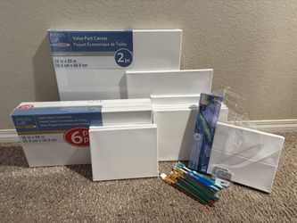 New canvases & paint brushes