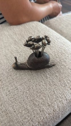 Silver-Tone Snail Cocktail Pick Holder