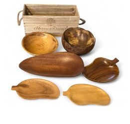 Wooden bowls & box set