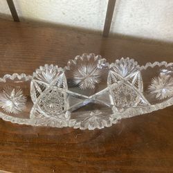 Antique Cut Glass Relish Dish