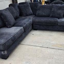 Sofa Couch Sectional Cloth Grey