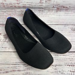 Rothy's The Max Square Flats Women’s Size 11 Black Rare Comfort Slip On Shoes