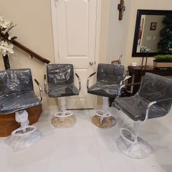 Set Of 4 Grey Bar Stools With Arms Brand New 