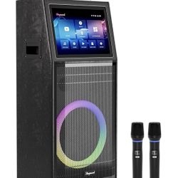 Karaoke Machine for Adults, with Lyrics Display, Smart Portable Big Bluetooth Speaker 2 Wireless Microphones, Professional Karaoke System 1000W Peak P