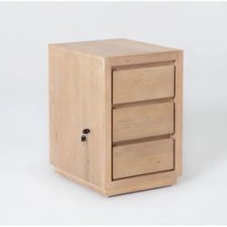 Natural Wood Mobile Filing Cabinet