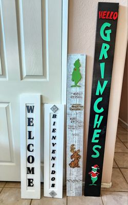 Custom made signs ( DIY welcome) only $10! Grinch signs pictured only $25