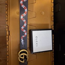 Black Leather Snake Belt