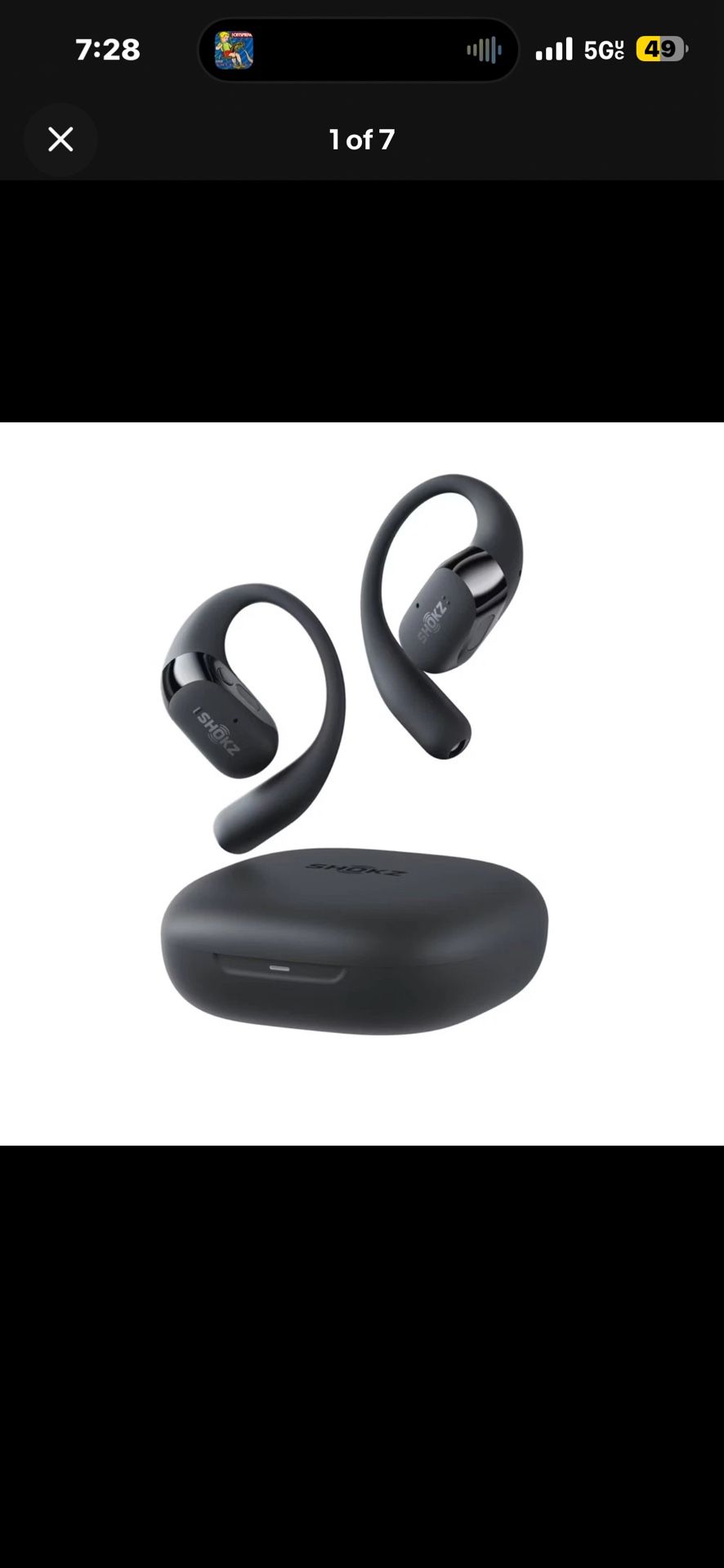 SHOKZ OpenFit 2 Open-Ear Headphones,True Wireless Bluetooth Earphones with Microphone,Earhook Earbuds with 48 Hours of Playtime,Fast Charging,IP55