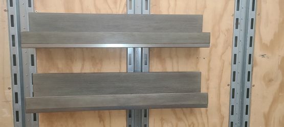 Metal Trimmed Wood Book Display Shelf