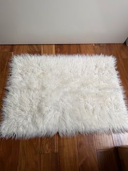 White Fluffy Rug