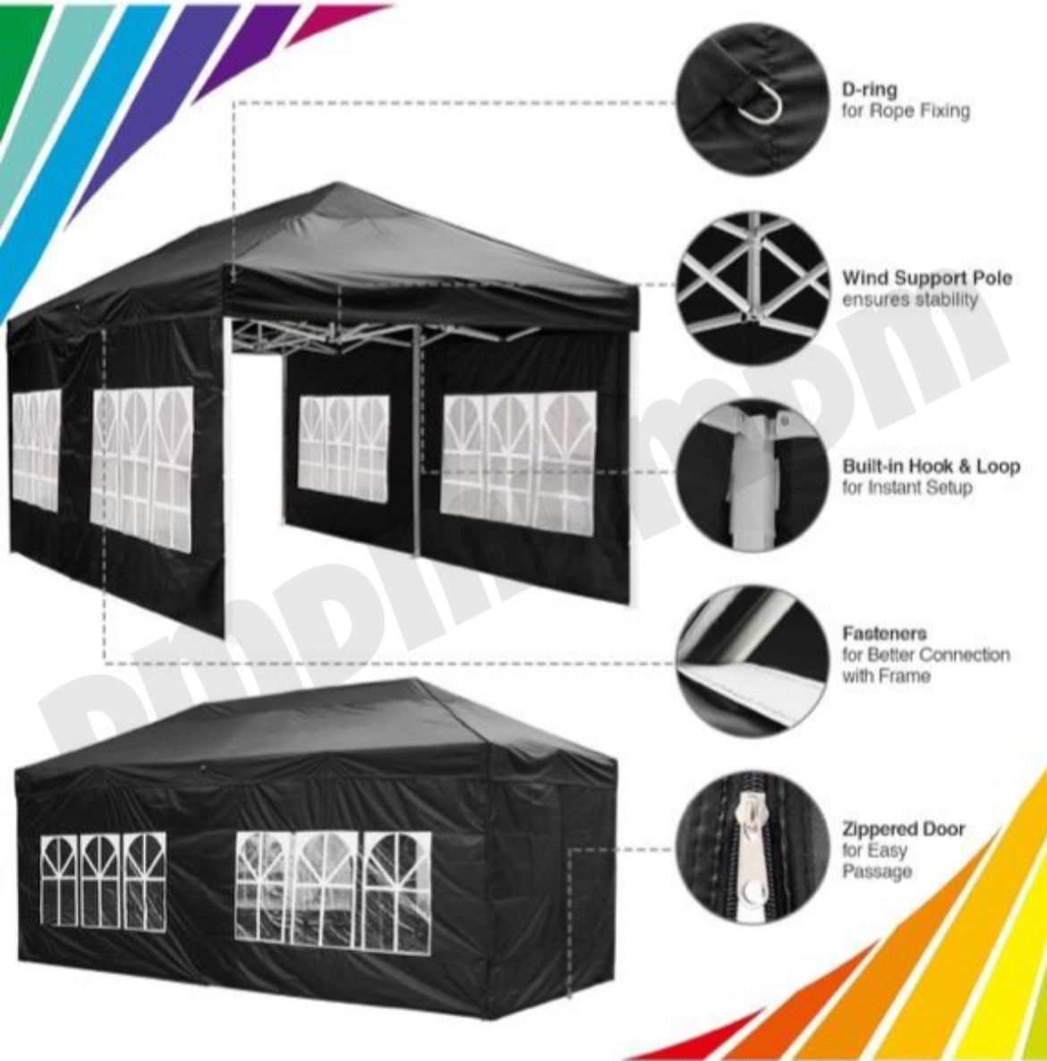 10x20 Pop Up Canopy Large Party Tent Shelter 10x20 With Sidewalls
