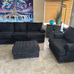 Dark Blue Couch Set