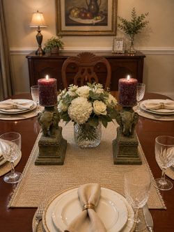 Elephant candle holders with antique finish