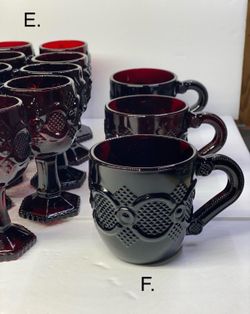 This post is for (F) Set of (3) Coffee Mugs. VINTAGE AVON CAPE COD RUBY RED GLASSWARE.Have the rest of glassware on other post here on my page. Let me