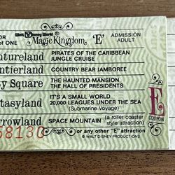 Vintage Disney World Magic Kingdom Ticket