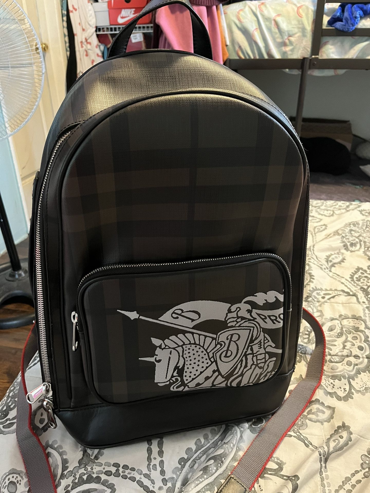 Burberry Black And Brown Men Backpack