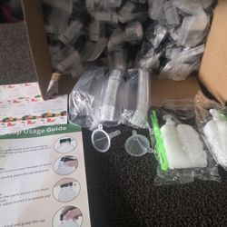 4oz PLASTIC BOTTLES WITH TOPS& LABELS