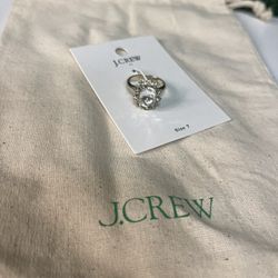 J. Crew Gold Flower Shaped Jeweled Ring Size 7 NWT Brand New