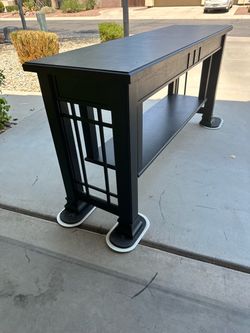 Black Mission Style Wood Console Table