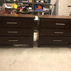 Two Solid Wood Night Stands 