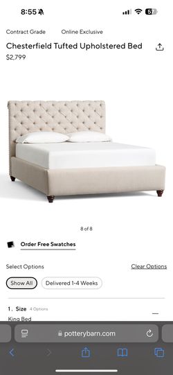 Pottery Barn King Size Bed