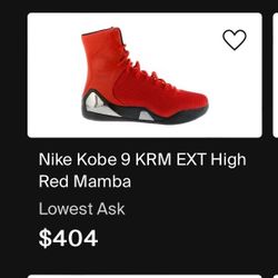 Nike Kobe IX High KRM EXT Red Mamba $200OBO 
