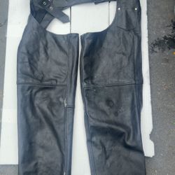 XL genuine leather motorcycle chaps
