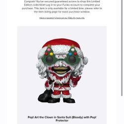 FUNKO POP! MOVIES 1977: TERRIFIER 3 - ART THE CLOWN FIGURE! *LE 750 - GRAIL*