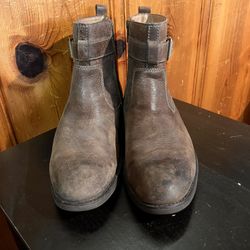 Clark Burns Fast Men's Boots  Burnished toe, leather, size 9, buckle with side zips