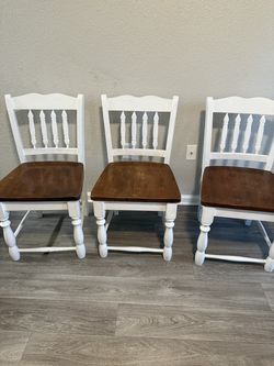 Solid wood chairs.
