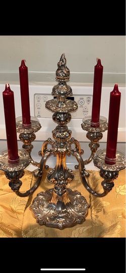 Antique silver plate candelabra