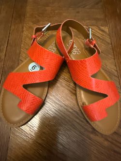 Franco Sarto Orange Strappy Sandals Size 610